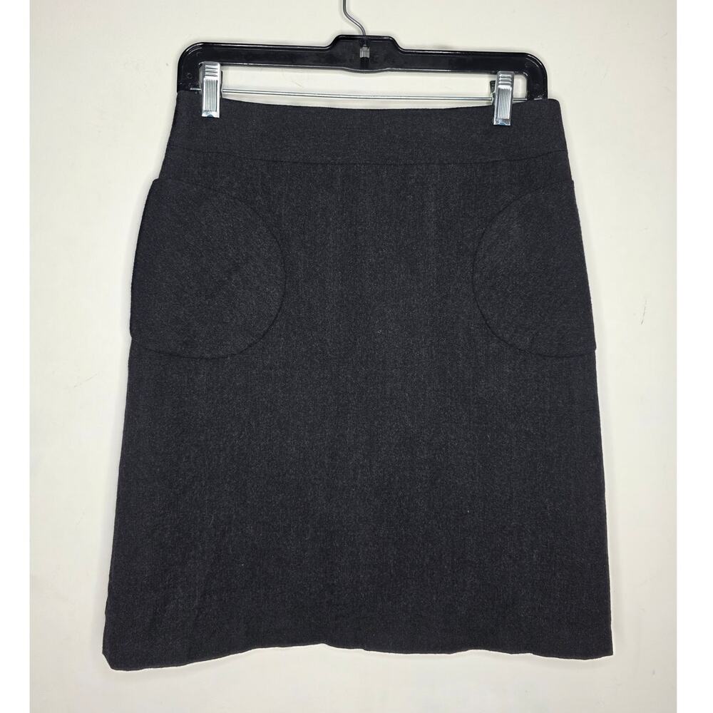 J McLaughlin classic dark grey fully lined wool skirt with pockets - 2 - career